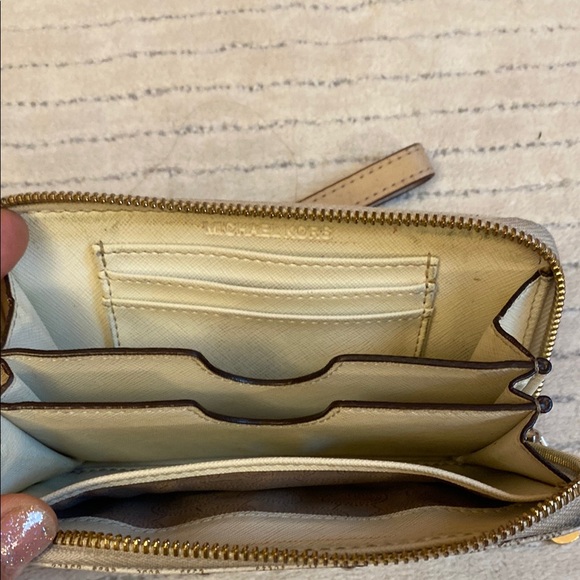 Michael Kors Cream Clutch with Gold Accents - Picture 6 of 8